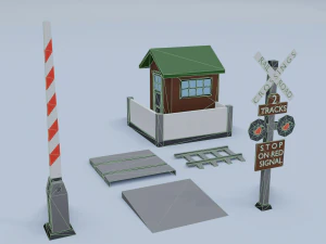 railroad crossing 3D Model