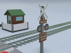 railroad crossing 3D Model
