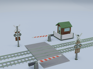 railroad crossing Model 3D