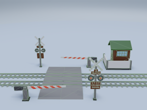 railroad crossing Model 3D