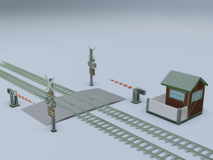 railroad crossing Model 3D