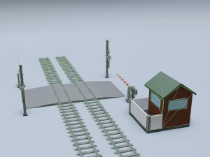 railroad crossing 3D Model