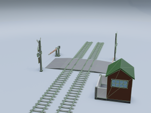 railroad crossing Model 3D