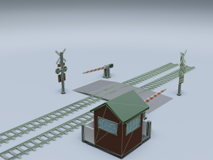 railroad crossing Model 3D