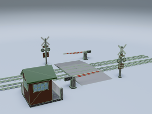 railroad crossing Model 3D