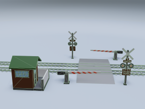 railroad crossing Model 3D