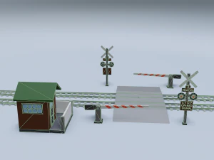 railroad crossing 3D Model