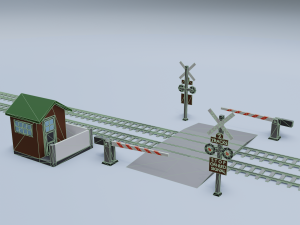 railroad crossing Model 3D