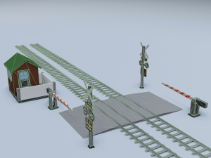 railroad crossing Model 3D