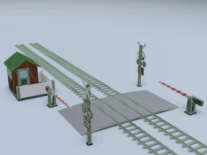 railroad crossing 3D Model