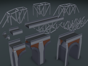 railroad bridges kit Modelo 3D