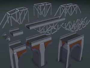 комплект железнодорожных мостов 3D Модель