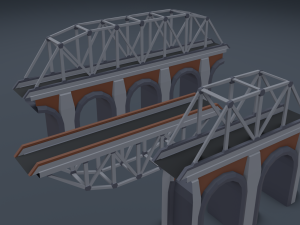 railroad bridges kit 3D-Modell
