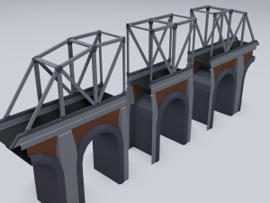 railroad bridges kit 3D-Modell