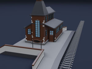 railway stations 3D Модель