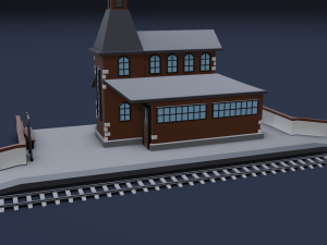 railway stations 3D Модель