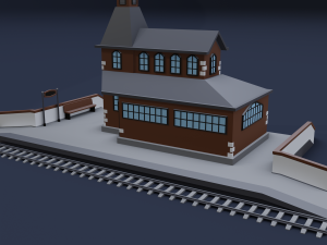 railway stations 3D Модель