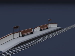 railway stations 3D Модель