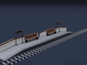railway stations 3D Model