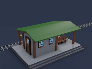 railway stations 3D Модель