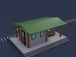 railway stations 3D Model