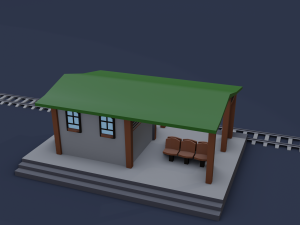 railway stations 3D Модель