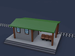 railway stations 3D Model