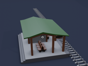 railway stations 3D Модель