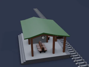 railway stations 3D Model