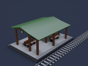 railway stations 3D Модель
