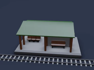 railway stations 3D Model