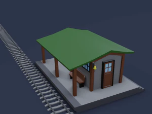 railway stations 3D Model