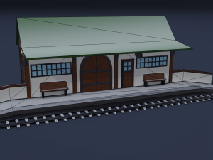 railway stations 3D Модель