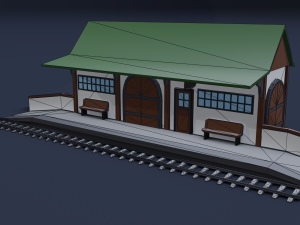 railway stations 3D Модель