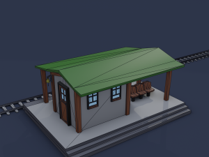 railway stations 3D Модель