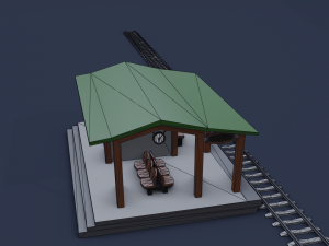railway stations 3D Модель
