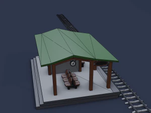 railway stations 3D Model