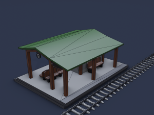 railway stations 3D Модель