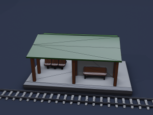 railway stations 3D Модель
