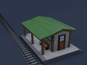 railway stations 3D Model