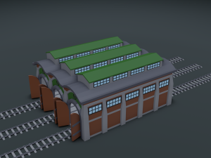 railway workshop Modelo 3D