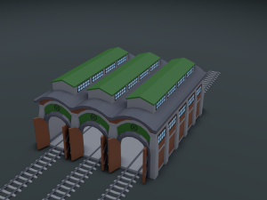 railway workshop 3D Model