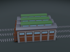 railway workshop 3D Model