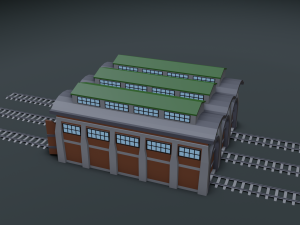 railway workshop 3D Model