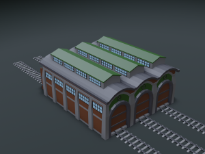 railway workshop 3D Model