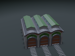 railway workshop 3D Model