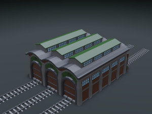 railway workshop 3D Model