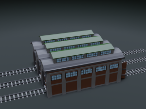 railway workshop 3D Model