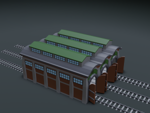 railway workshop 3D Model