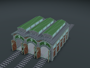 railway workshop 3D Model